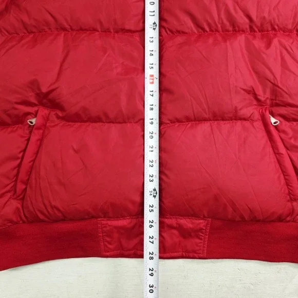 Vintage Polo Ralph Lauren Red White Stripe Down Puffer Jacket Coat Men's XL EUC